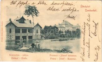 1901 Zombor, Sombor; korcsolya-pálya, Ferenc József laktanya / ice skating rink, military barracks (fa)