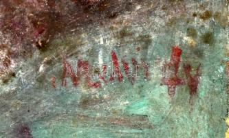 Medveczky (?) jelzéssel: Dombos táj. Olaj, farost. 32x32 cm