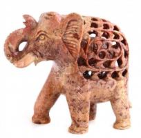 Elefánt az elefántban egy kőből faragott zsírkő szobor 16 cm