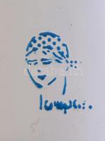 Lampart zománcozott kis kád. Jelzett, kis sérülésekkel 19 cm