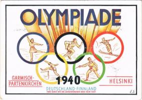 1940 Olympiade Garmisch-Partenkirchen Helsinki. Deutschland-Finnland / 1940 Summer Olympics + So. Stpl s: E.S.