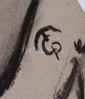 MCP jelzéssel: Portré. Szén, papír. 29,5x42 cm