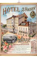 cca 1900 Graz, Elektrische Beleuchtung litho plakát, jó állapotban, 53×41 cm