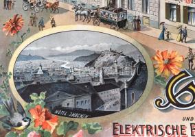 cca 1900 "Graz, Elektrische Beleuchtung" litho plakát, jó állapotban, 53×41 cm