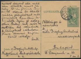 1944 Nagyvárad, hadapród iskolából küldött levelezőlap