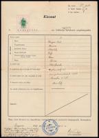 1939 Kun Lajos (1886-1944) veszprémi főrabbi saját kezű aláírása egy halotti anyakönyvi kivonaton