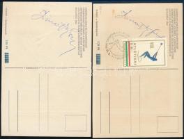 Zsivótzky Gyula (1937-2007) kalapácsvető olimpiai bajnok aláírásai 5 db képeslapon