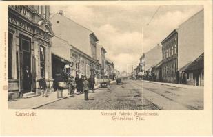 Temesvár, Timisoara; Gyárváros, Fő utca, üzletek / Vorstadt Fabrik, Hauptstrasse / Fabric / main street, shops