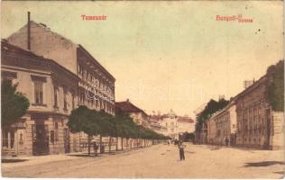 1909 Temesvár, Timisoara; Hunyadi út, Simon László üzlete / street view, shops (EK)