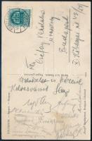 A magyar női kézilabda válogatott tagjainak és edzőinek aláírásai 1940. évi futott képeslapon