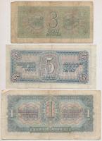 Szovjetunió 1937-1939. 1Ch + 3R + 5R T:III
Soviet Union 1937-1939. 1 Chervonetz + 3 Rubles + 5 Rubl...