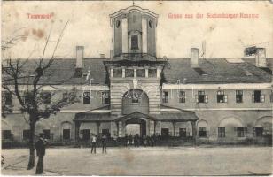 1918 Temesvár, Timisoara; Gruss aus der Siebenbürger Kaserne / Erdélyi laktanya, K.u.K. katonák / K.u.K. military barracks, soldiers (Rb)