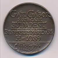 Gáti Gábor (1937-) DN Névjegyérem kétoldalas Br érem (50mm) T:2