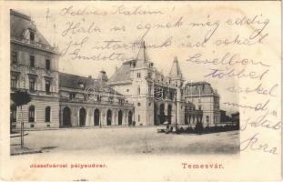 1903 Temesvár, Timisoara; Józsefvárosi pályaudvar, vasútállomás / Josefstadt, Bahnhof / Iosefin railway station (fl)