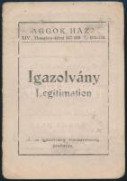1944 Pesti Chevra Kadisa Aggok Házának Gondnokságának fényképes igazolványa izraelita személy részér...