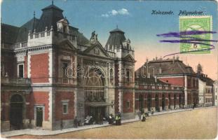 1914 Kolozsvár, Cluj; Pályaudvar, vasútállomás / railway station (szakadás / tear)