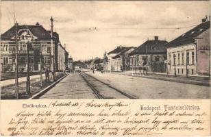 1904 Budapest VIII. Tisztviselőtelep, Elnök utca, villamos