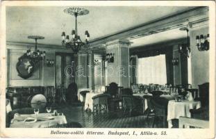 1933 Budapest I. Bellevue szálló étterme, belső, hangszerek. Attila utca 53. (EB)