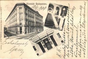 1904 Budapest IX. Köztelek utca, Pátria Irodalmi vállalat és nyomdai Rt. épülete, belső, lépcsőház. Erdélyi cs. és kir. fényképész műterméből (r)