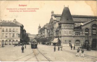 1910 Budapest IX. Vámház körút, Központi Vásárcsarnok, villamos, kávéház (EK)