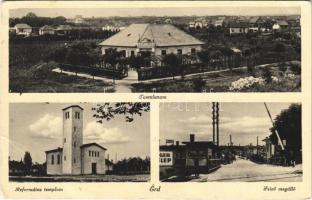 1941 Érd, Tusculanum, Református templom, Érd felső vasúti megállóhely, vasútállomás, sorompó (EB)