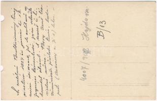 1927 Berekböszörmény, Hősök szobra, emlékmű. photo (lyukasztott / punched holes)