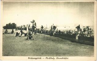 Balatongyörök, fürdőhely, strand, fürdőzők. Malek Károly kiadása (EK)