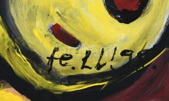 fe. LL. '98 jelzéssel: Szívküldi. Olaj, papír. Keretben. 50x40 cm