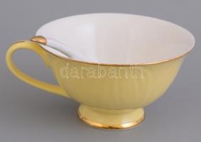 Heywood porcelán egyszemélyes reggeliző készlet (kistányér, kiskanál, csésze és csészealj), tányér é...