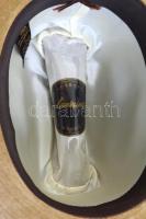 Lanning vintage, 1985-1990 körüli cowboy kalap, műselyem és gyapjú, karimáján tollal és szövettel dí...