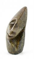 Modern fej kisplasztika, kő, jelzés nélkül, kopásnyomokkal, m: 10 cm