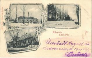 1901 Lábod, Keményítő gyár, grófi kastély, Hermann kereskedése és vendéglője. Fischel Fülöp kiadása Art Nouveau, floral