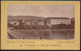 cca 1880 Balatonfüred a Balatonról, feliratozott keményhátú fotó, Lengyel S. és Társa, 10,5×6,5 cm