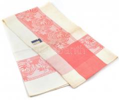 Régebbi damaszt abrosz, Budakalászi Textilművek eredeti címkéjével, 130x130 cm