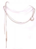 Ezüst (Ag) háromsoros, átbújtatós nyaklánc Jelzett, 19,5 g, 66 cm