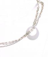 Ezüst (Ag) háromsoros, átbújtatós nyaklánc Jelzett,  19,5 g, 66 cm