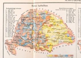 1893 Magyarország népessége hitfelekezetek szerint 1890. térkép, kiadja: Posner Károlya Lajos és Fia...