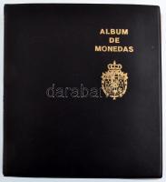 Album de Monedas műbőr kapcsos érmeberakó album 10db, több klf méretű érme számára alkalmas berakólappal, használt állapotban