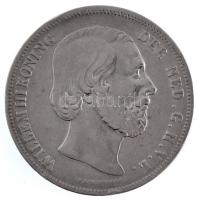 Hollandia 1853. 2 1/2G Ag III. Vilmos T:2- ph. Netherlands 1853. 2 1/2 Gulden Ag Wilhelm III C:VF edge error Krause KM# 82