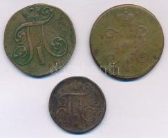 Orosz Birodalom 1797EM 1k Br + 1800EM 2k Br + 1847CM 3k Br T:2-3
Russian Empire 1797EM 1 Kopek Br +...
