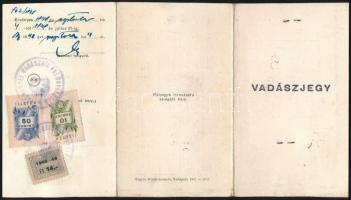 1946 Montágh András galamblövő világbajnok fényképes vadászjegye