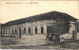 1911 Székelyhíd, Sacueni;  Kir. járásbíróság, Árpád tér. W.L. Bp. 2266. Gottlieb nyomda kiadása / court, square + "ÉRKÖBÖLKÚT POSTAI ÜGYN." (fl)