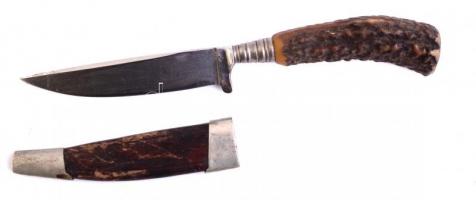 Agancs nyelű vadászkés h: 22 cm