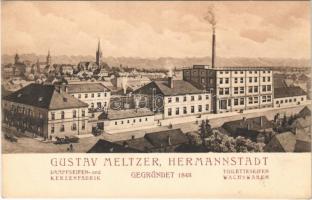 Nagyszeben, Hermannstadt, Sibiu; Gustav Meltzer Dampfseifen und Kerzenfabrik / szappan- és gyertyagyár, reklám / soap and candle factory, advertisement