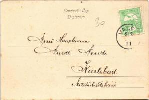 1912 Valpó, Valpovo; Dvor grofa Normana / Norman gróf kastélya, híd / castle, bridge (fl)