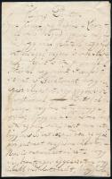 cca 1815 Báró Prónay Simon (1777-1825) levele rokonához, gróf Wartensleben Károlyhoz, arra kérve, hogy tisztázza azt, neki semmi köze annak adósságához, 2p