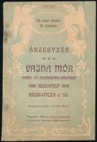 cca 1905 Vajda Mór divat és fehérnemű áruházának (Bp. Bécsi utca) árjegyzéke, szecessziós címlappal, jó állapotban, 40p