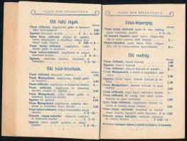 cca 1905 Vajda Mór divat és fehérnemű áruházának (Bp. Bécsi utca) árjegyzéke, szecessziós címlappal,...