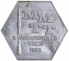 1983. MMTT (Magyar Mesterséges Táplálási Társaság) II. vándorgyűlés - Eger 1983 fém plakett (115x100mm) T:1-,2