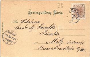 1898 Feldbach (Steiermark), Bertholdstein, Holdenhof u. Kirche, Mädchenschule, Gerichtsgebäude, Haup...